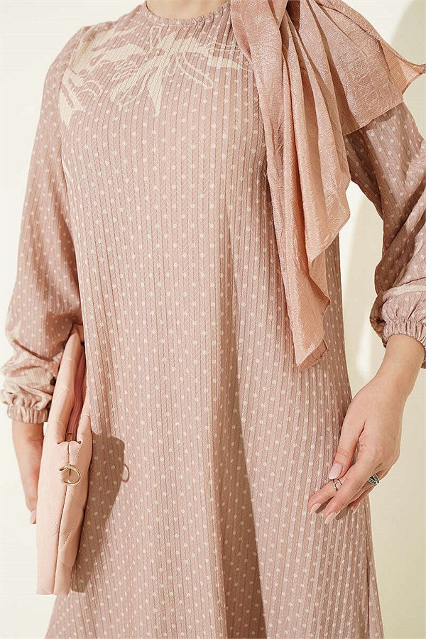 Mini Polka Dot Dress Latte