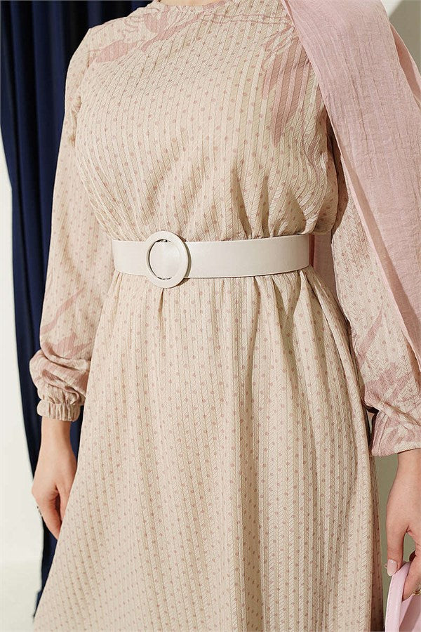 Mini Polka Dot Dress in Powder Pink