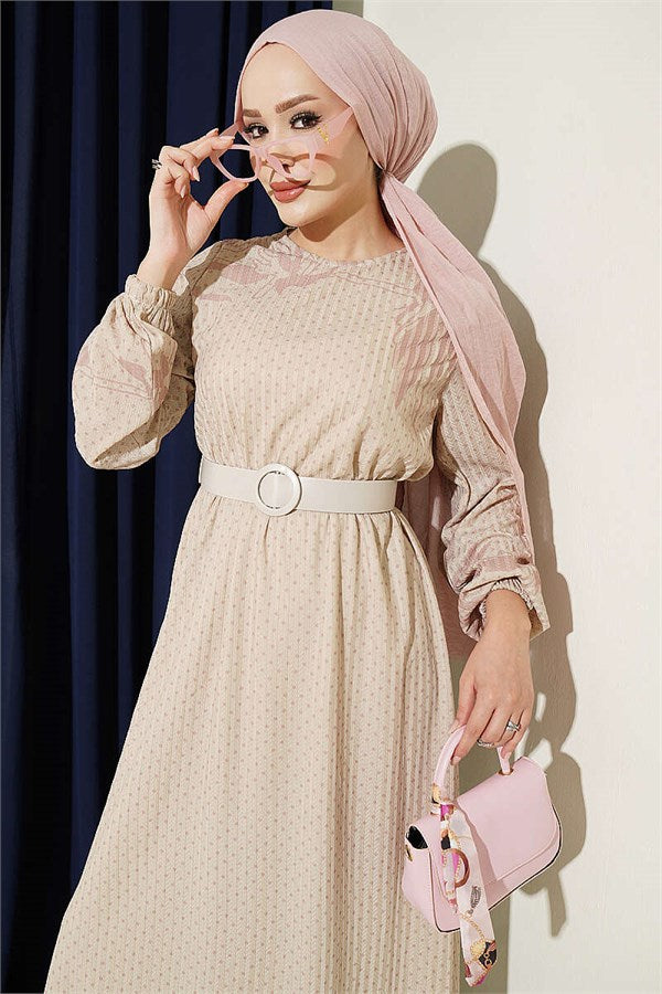 Mini Polka Dot Dress in Powder Pink