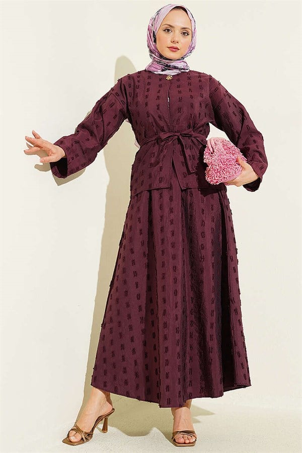 Mini 2 Piece Set with Tassel Detail, Plum