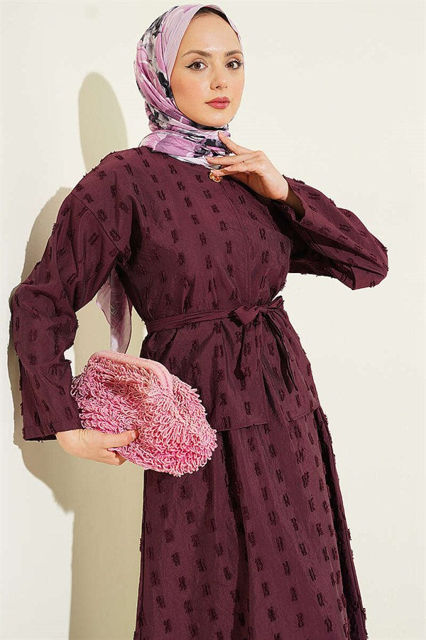 Mini 2 Piece Set with Tassel Detail, Plum
