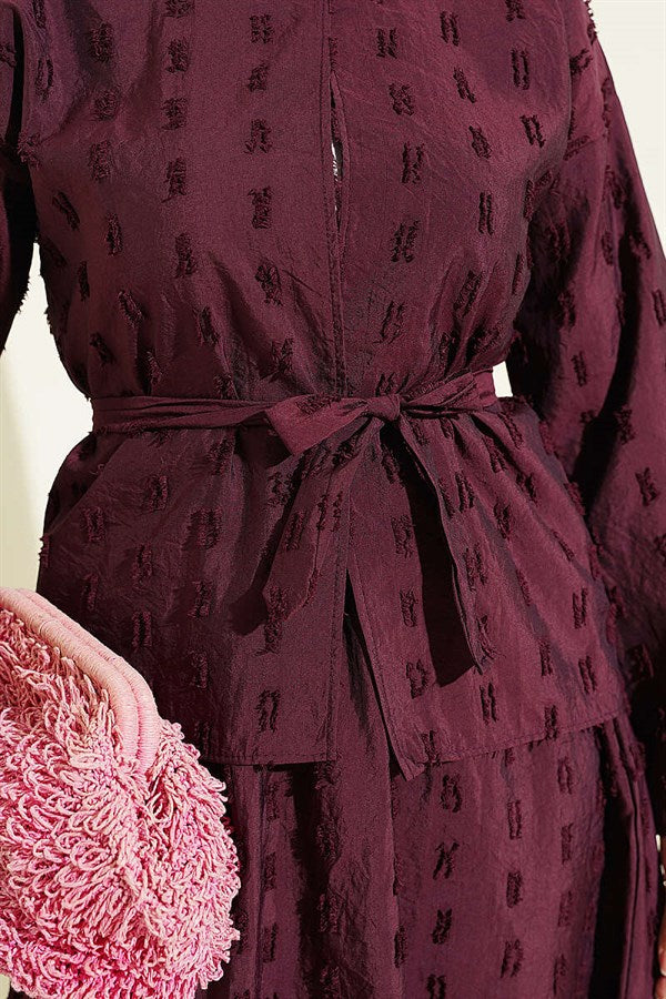 Mini 2 Piece Set with Tassel Detail, Plum