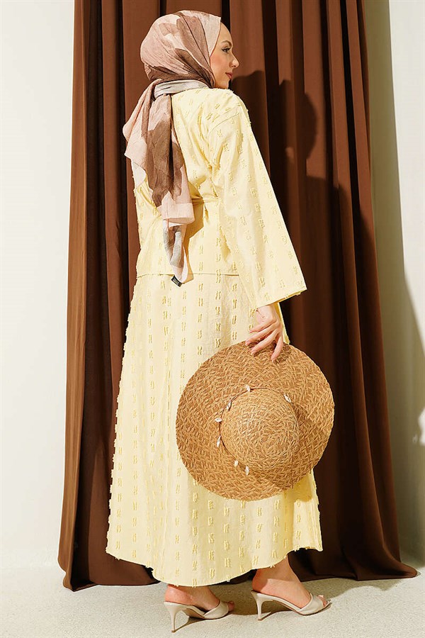2 Piece Set with Mini Skirt and Tassel Detail, Yellow
