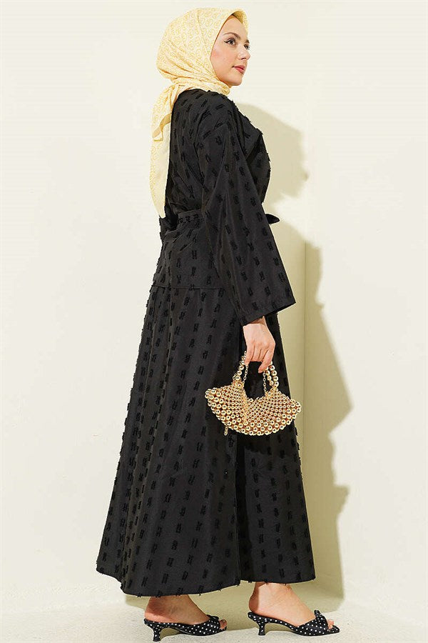2 Piece Set with Mini Skirt and Tassel Detail, Black