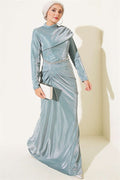 Mini Evening Dress with Stone Details, Mint
