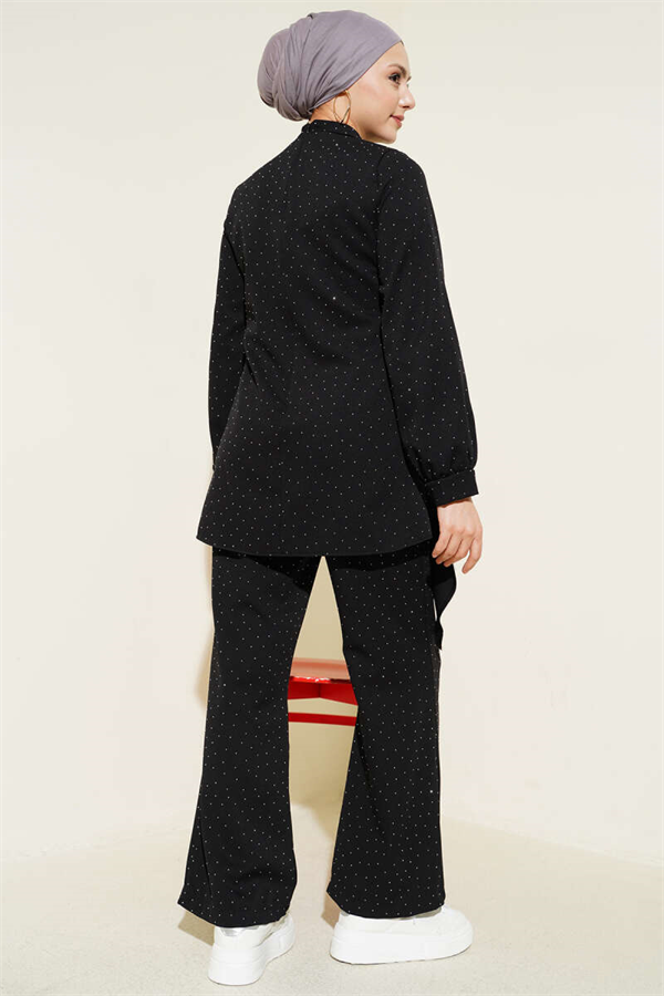 Mini Embellished Belt Detail 2 Piece Set, Black