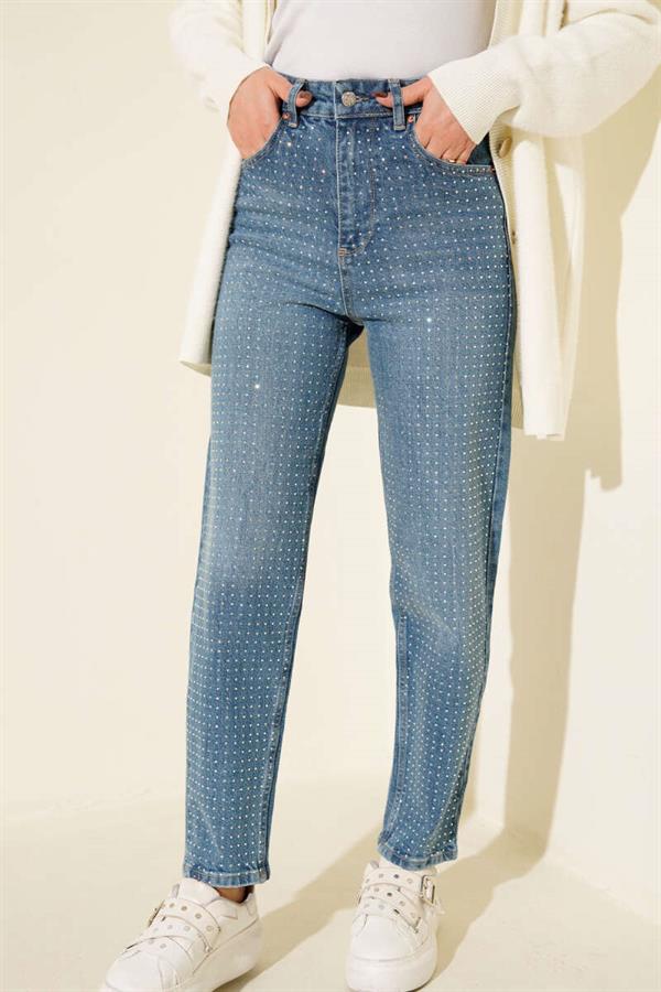 Mini Stoned Jeans Light Blue
