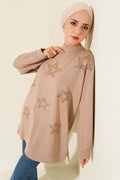Mini Star Stone Tunic Beige