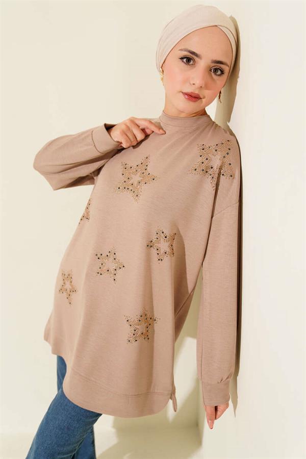 Mini Star Stone Tunic Beige
