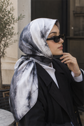 Modern Floral Pattern Scarf Series Grey