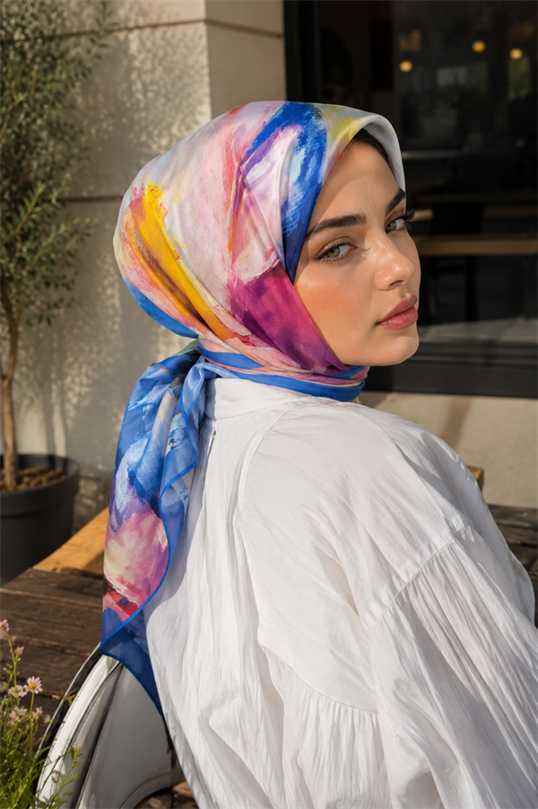Modern Floral Pattern Scarf Series (Saksı)