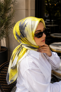 Modern Floral Pattern Scarf Series Yellow