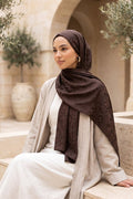 Modern Ring Pattern Jacquard Shawl Series Dark Brown