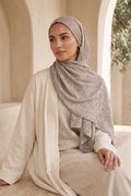 Modern Ring Pattern Jacquard Shawl Series Light Beige