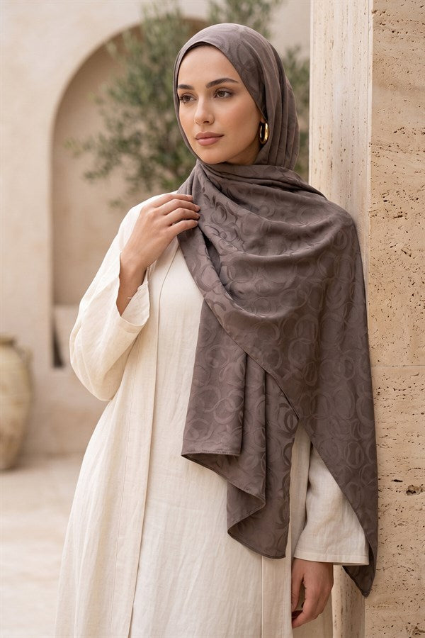 Modern Ring Pattern Jacquard Shawl Series Smoke Grey
