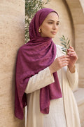 Modern Ring Pattern Jacquard Shawl Series, Rose Pink