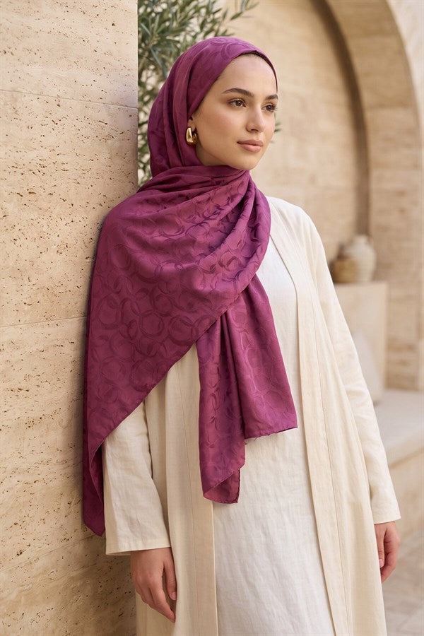Modern Ring Pattern Jacquard Shawl Series, Rose Pink