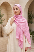 Modern Ring Pattern Jacquard Scarf Series Pink