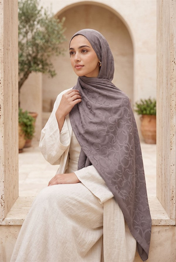 Modern Ring Pattern Jacquard Shawl Series Mink