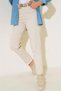 Mom Skinny Leg Trousers Stone