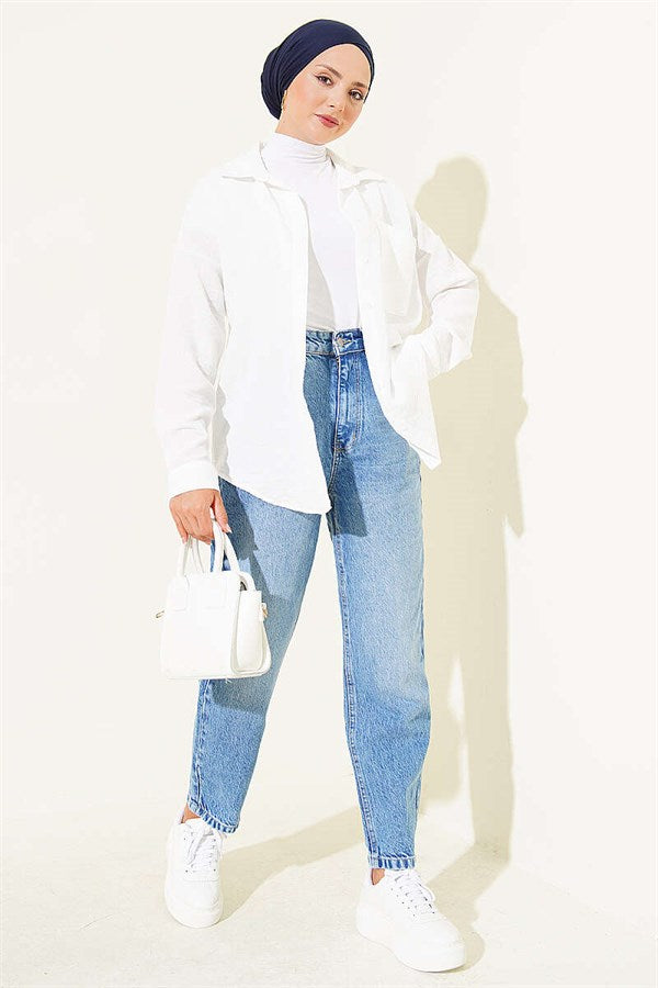 Mom Fit Jeans Medium Blue
