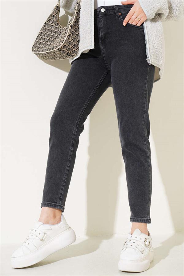 Mom Friend Straight Jeans Smoke