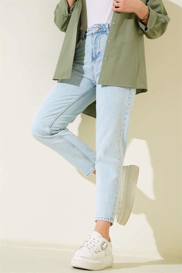  Mom Friend Plain Jeans Snow Wash
