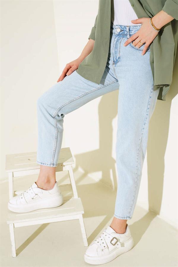  Mom Friend Plain Jeans Snow Wash