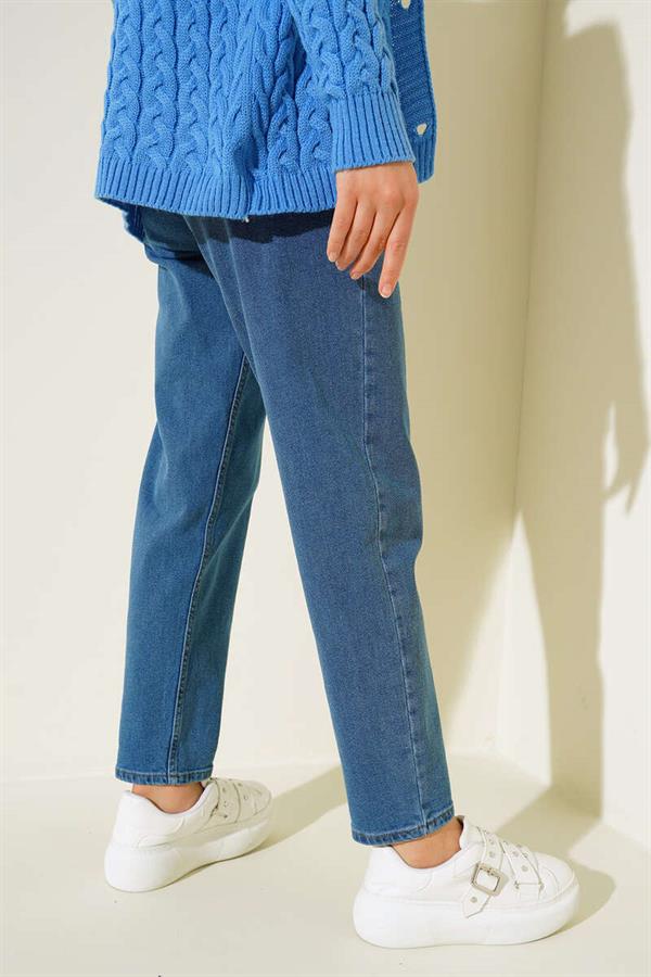 Mom Friend Straight Jeans Denim Blue