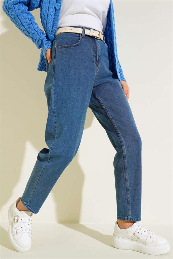 Mom Friend Straight Jeans Denim Blue