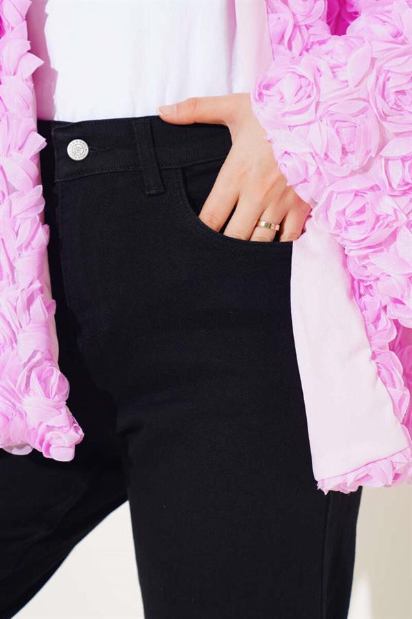 Mom Friend Straight Jeans Black