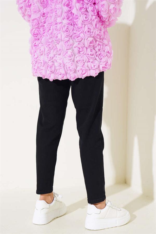 Mom Friend Straight Jeans Black