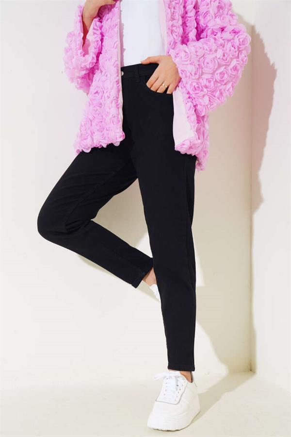 Mom Friend Straight Jeans Black