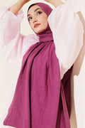 Monogram Pattern Cotton Ayrobin Scarf, Purple