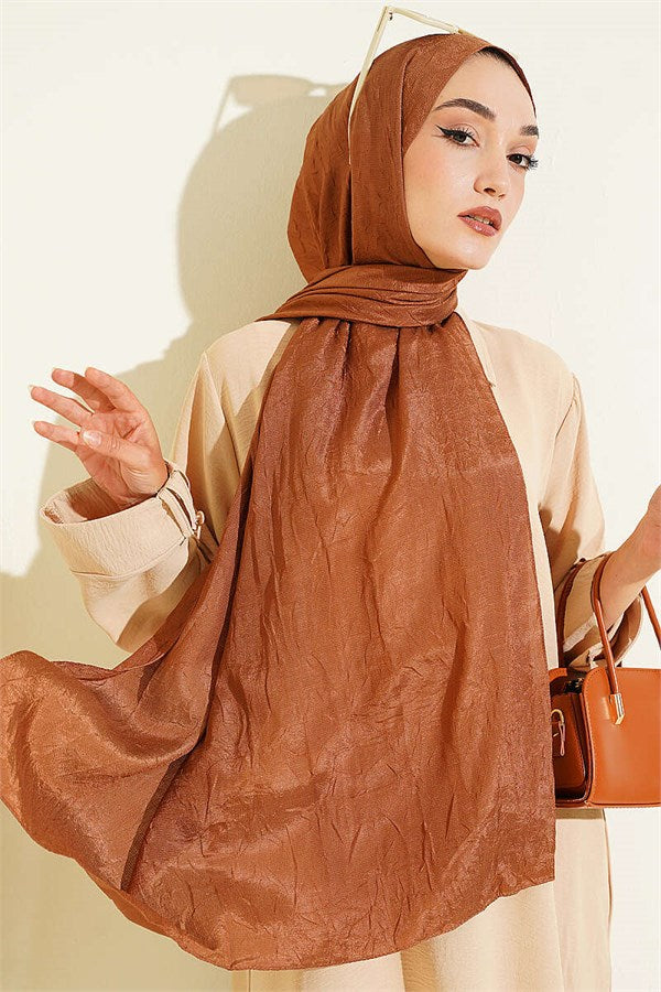 Monogram Patterned Scarf, Light Brown