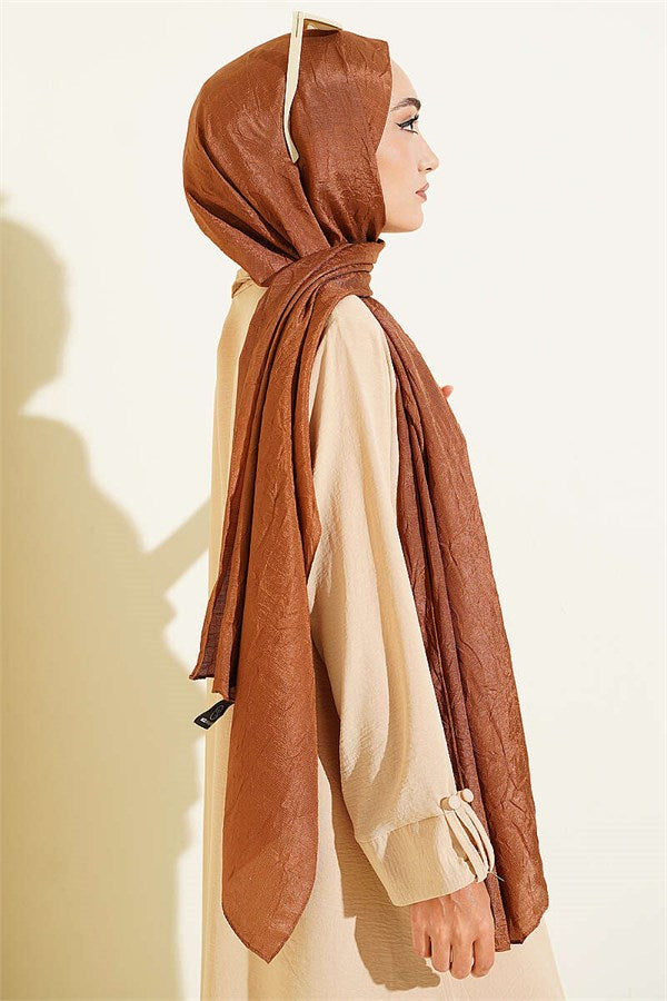 Monogram Patterned Scarf, Light Brown