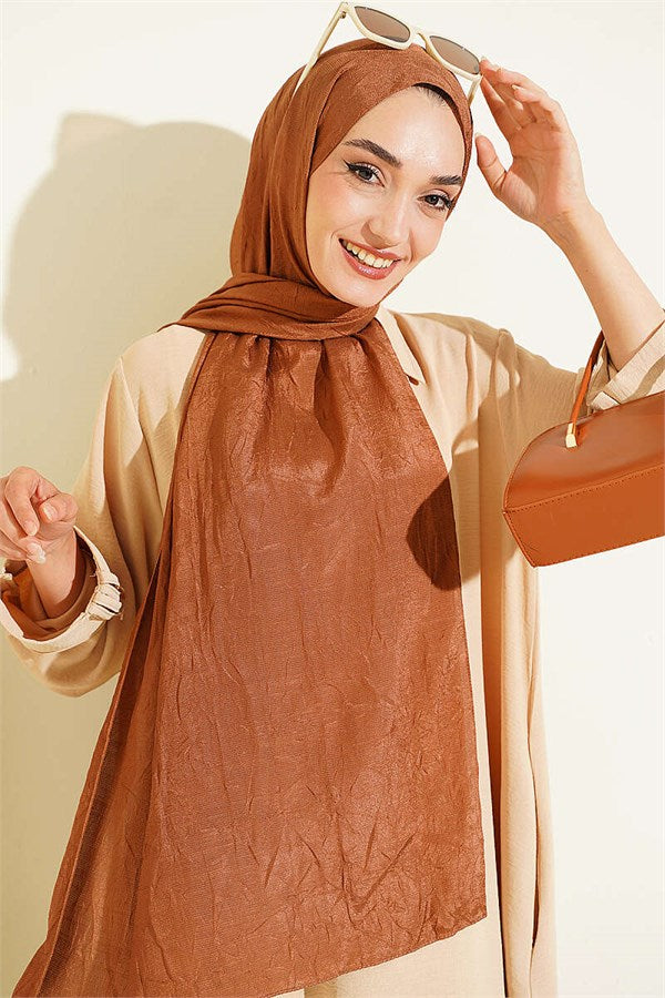Monogram Patterned Scarf, Light Brown