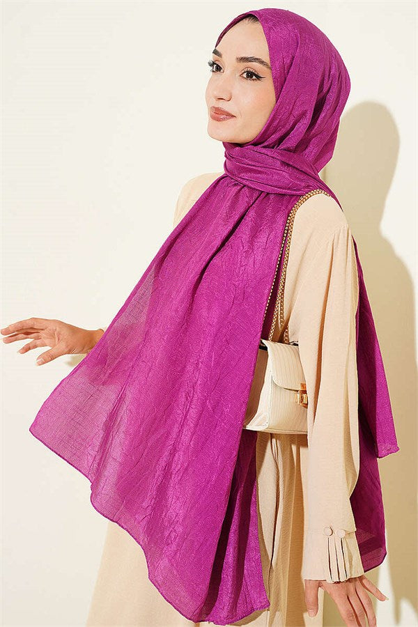 Monogram Patterned Knit Scarf, Purple