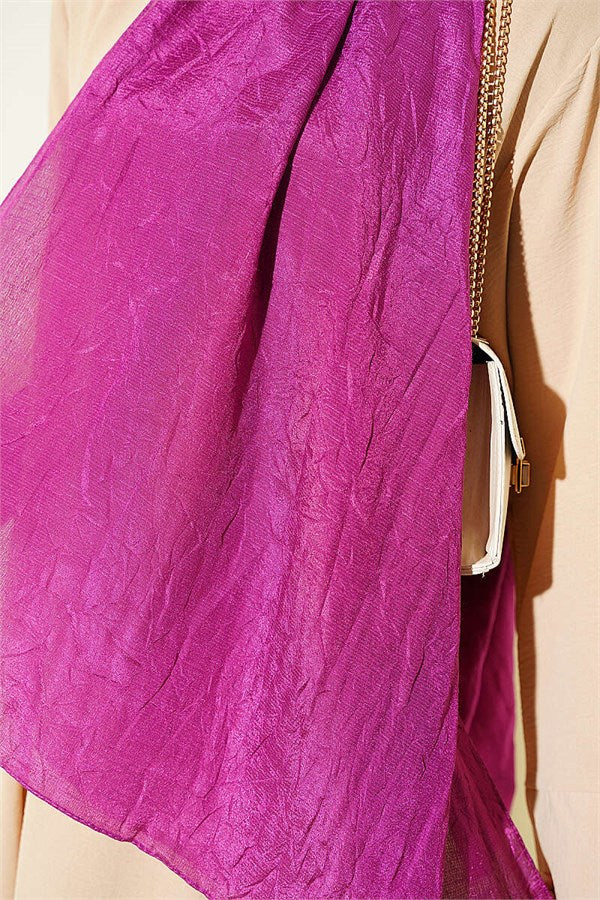 Monogram Patterned Knit Scarf, Purple