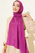Monogram Patterned Knit Scarf, Purple
