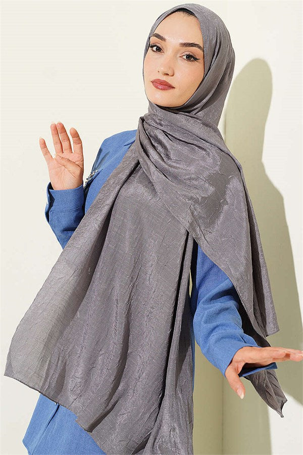 Monogram Patterned Scarf, Smoke Grey