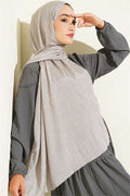 Monogram Patterned Crush Scarf Grey