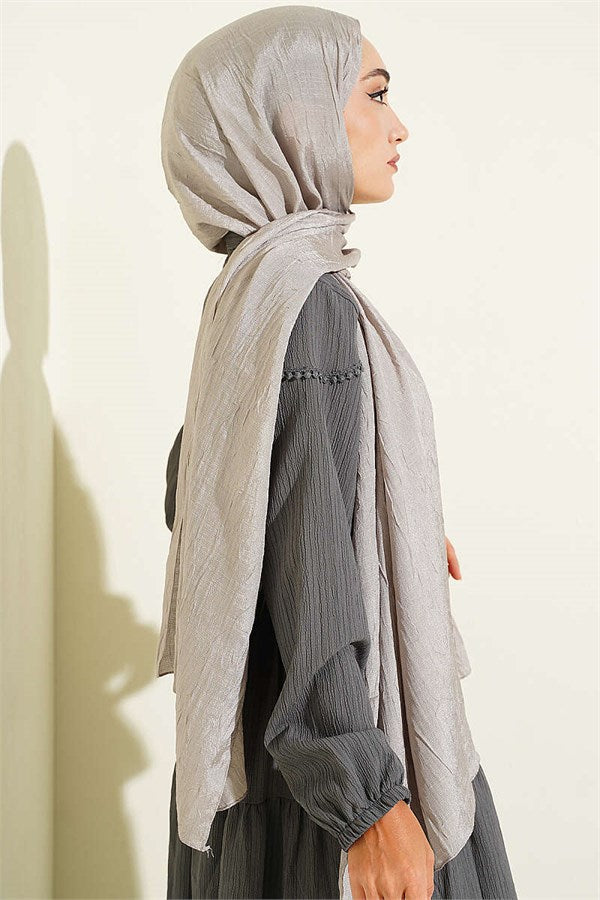 Monogram Patterned Crush Scarf Grey