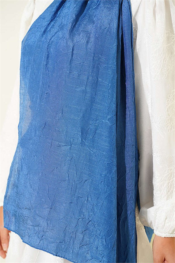 Monogram Patterned Knit Scarf Indigo