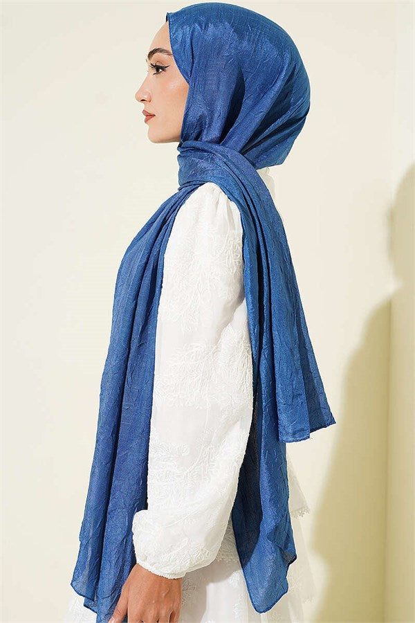 Monogram Patterned Knit Scarf Indigo