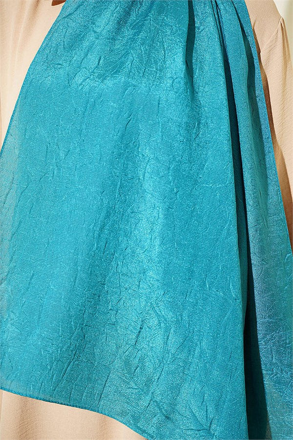 Monogram Patterned Knit Scarf Dark Turquoise