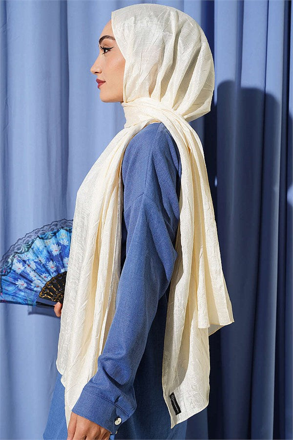 Monogram Patterned Scarf in Cream