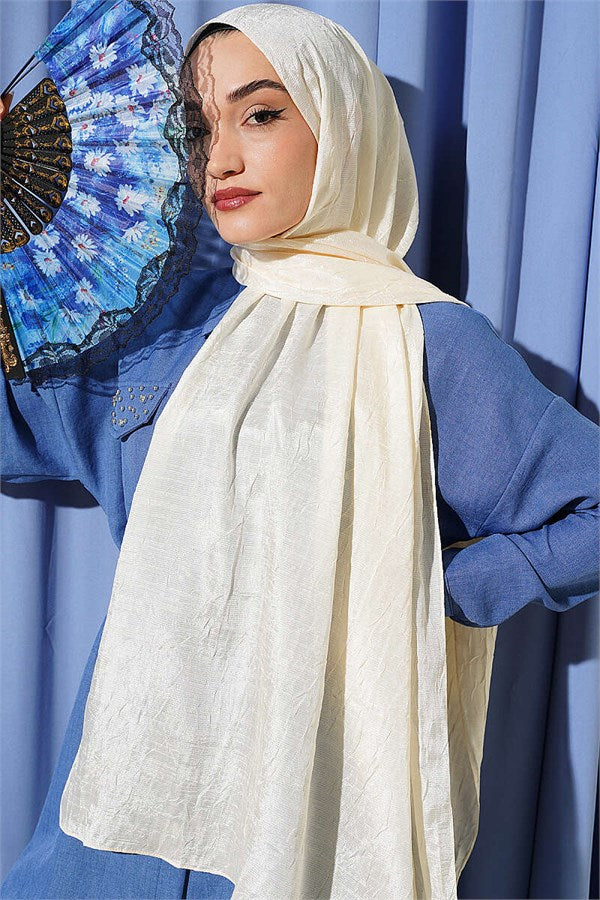 Monogram Patterned Scarf in Cream