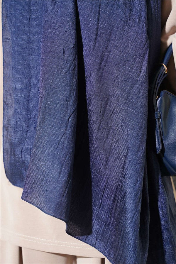 Monogram Patterned Crush Scarf Navy Blue