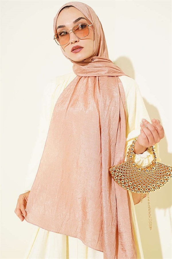 Monogram Patterned Crush Shawl Latte